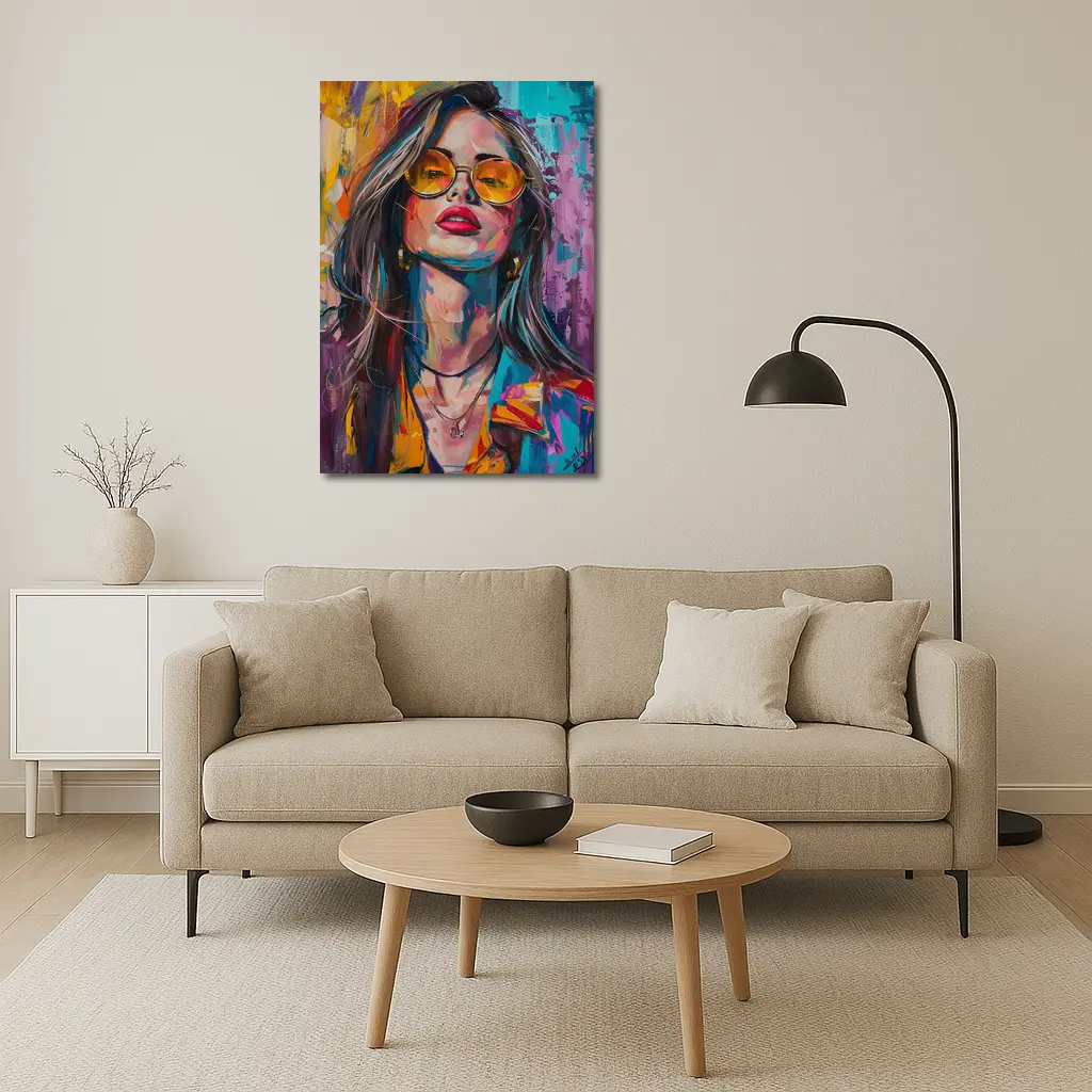 Bold Woman Portrait Colorful Abstract Painting Art – Wall Art