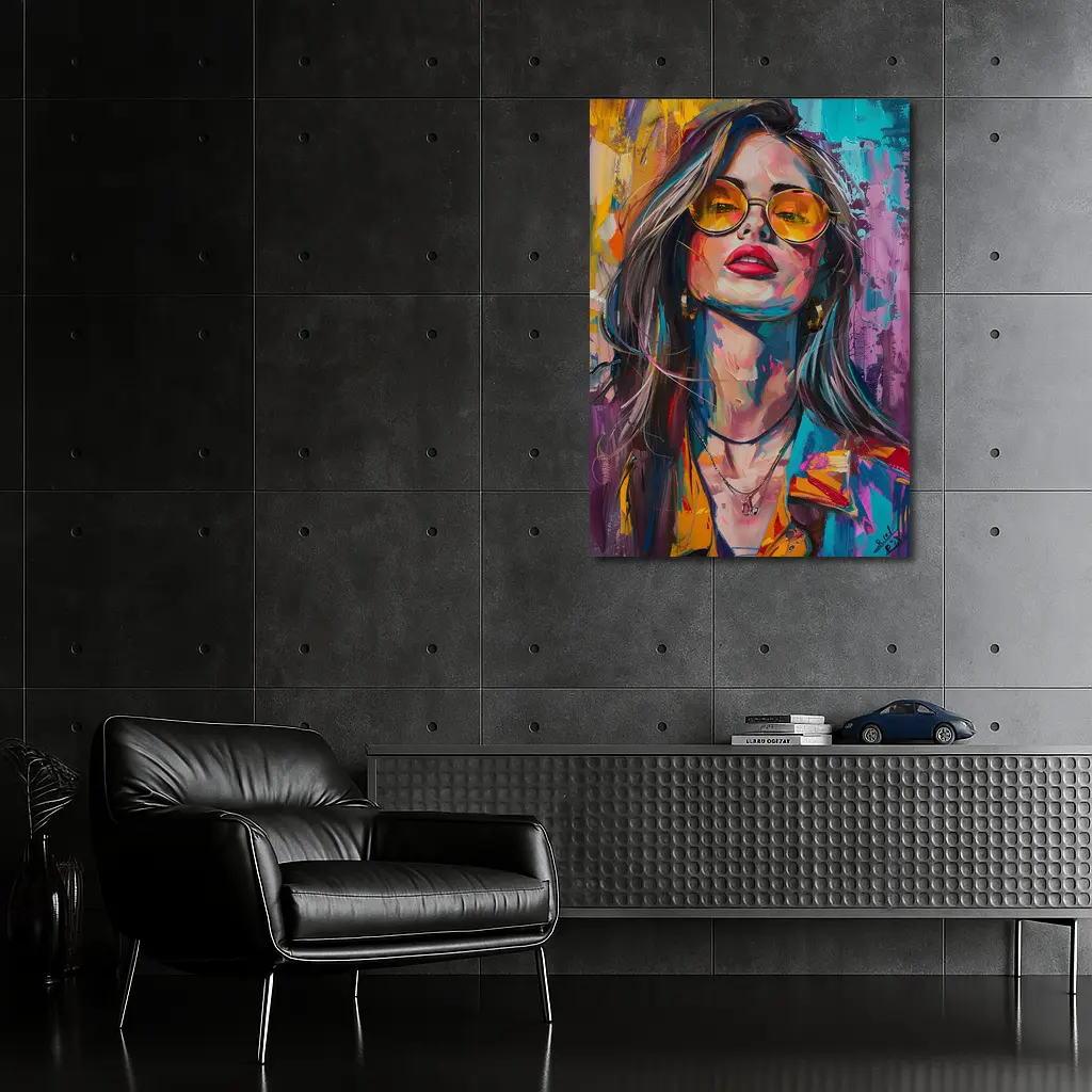 Bold Woman Portrait Colorful Abstract Painting Art – Wall Art