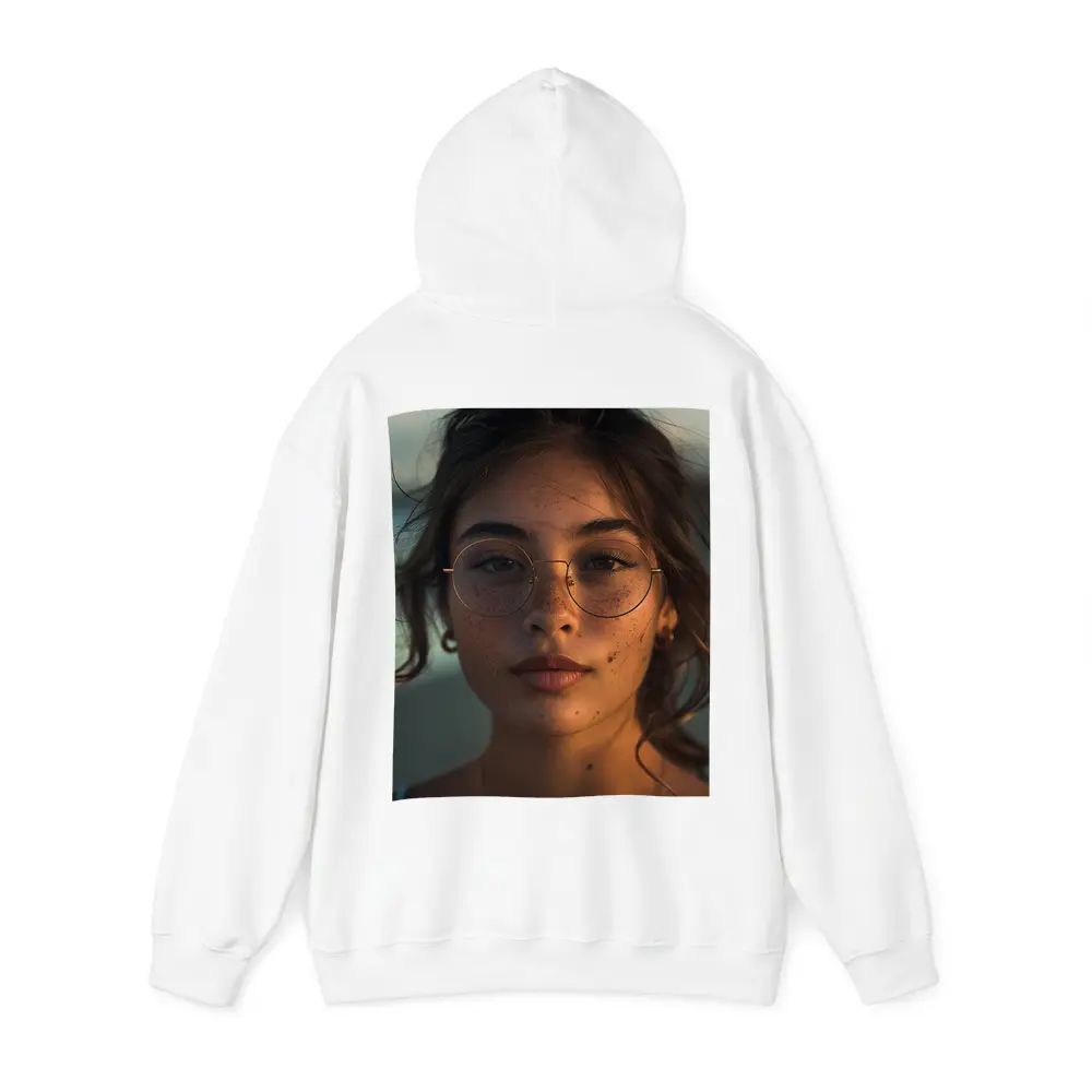 Young Woman With Glasses Sunset Portrait – Hoodies