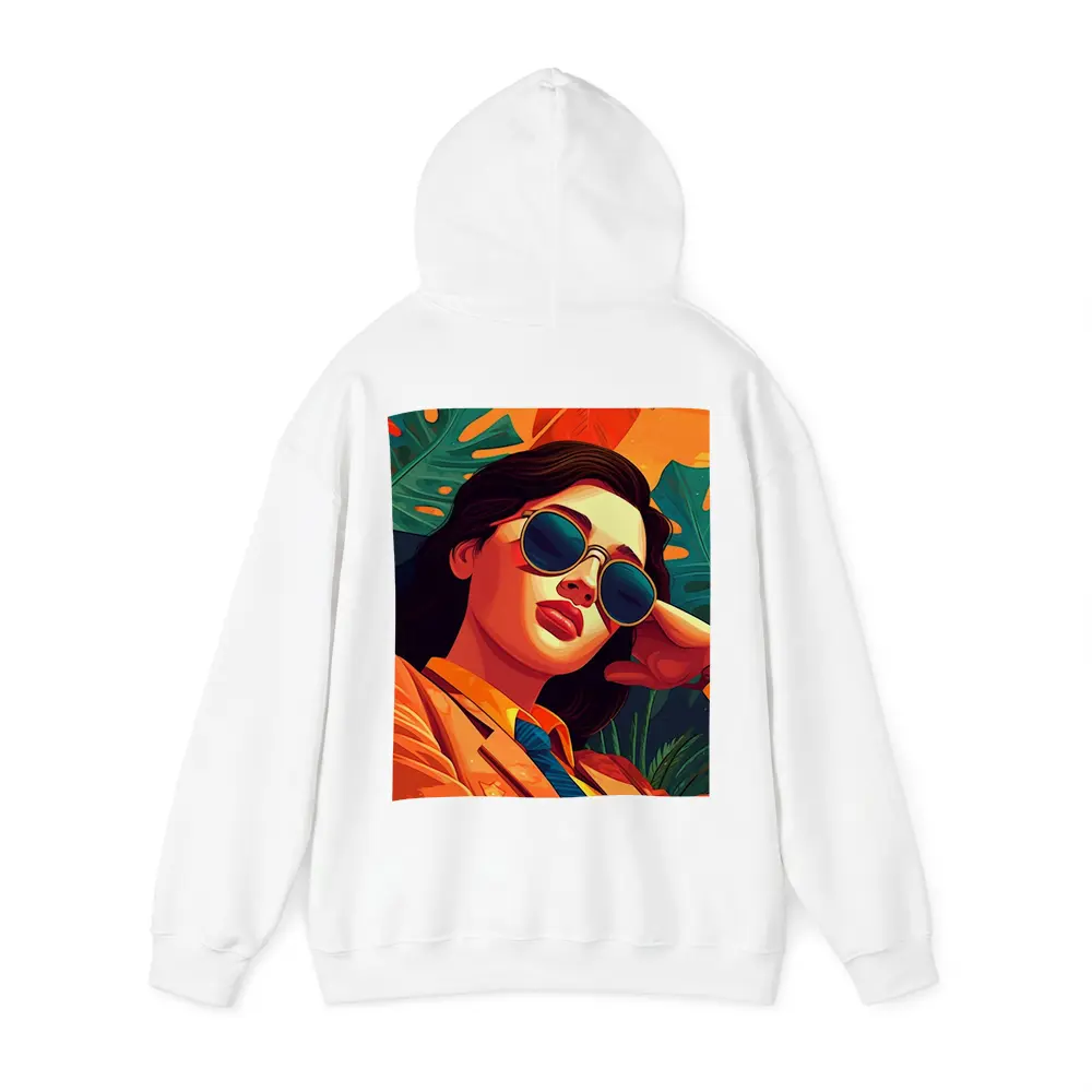 Stylish Woman Sunglasses Tropical Leaves Pop Art – Hoodies