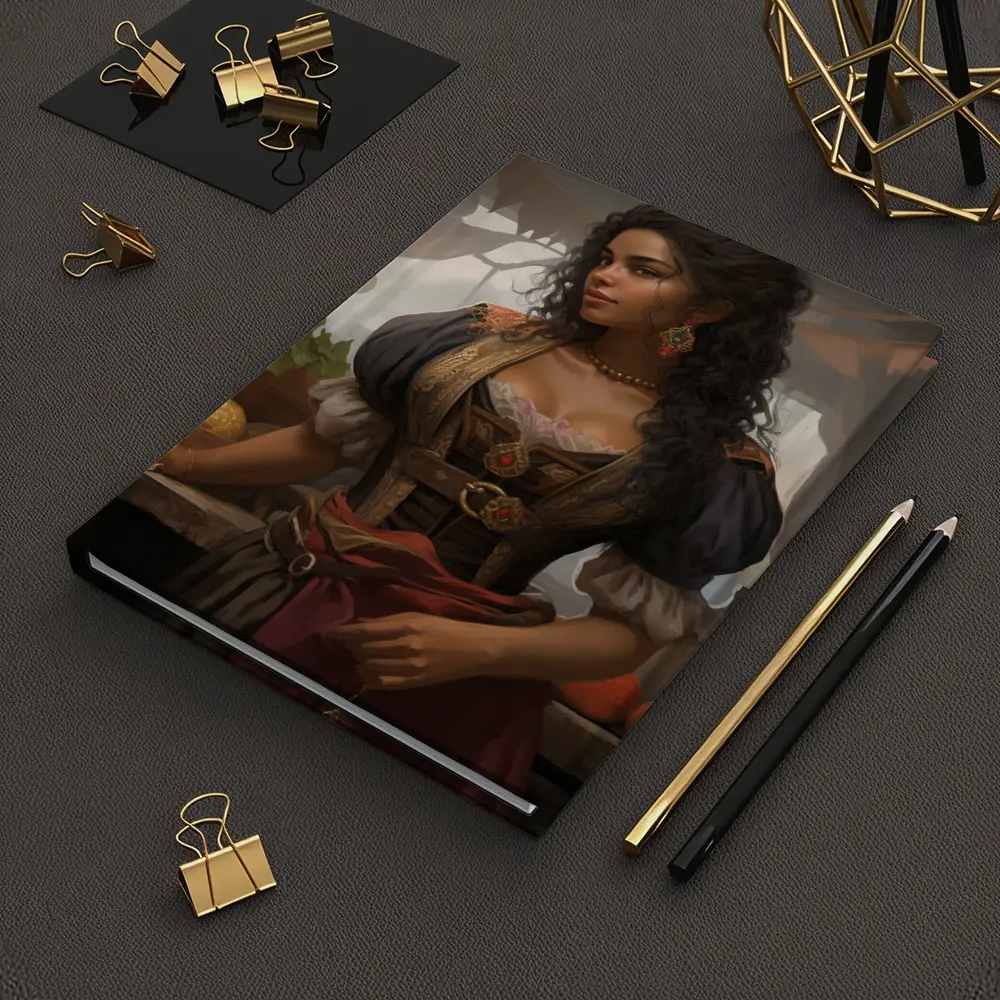 Fantasy Woman Merchant Market Digital Art – Notebooks