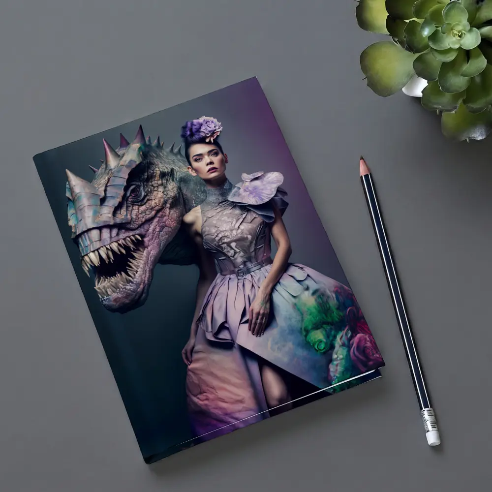 Woman in Purple Gown with Dinosaur – Notebooks