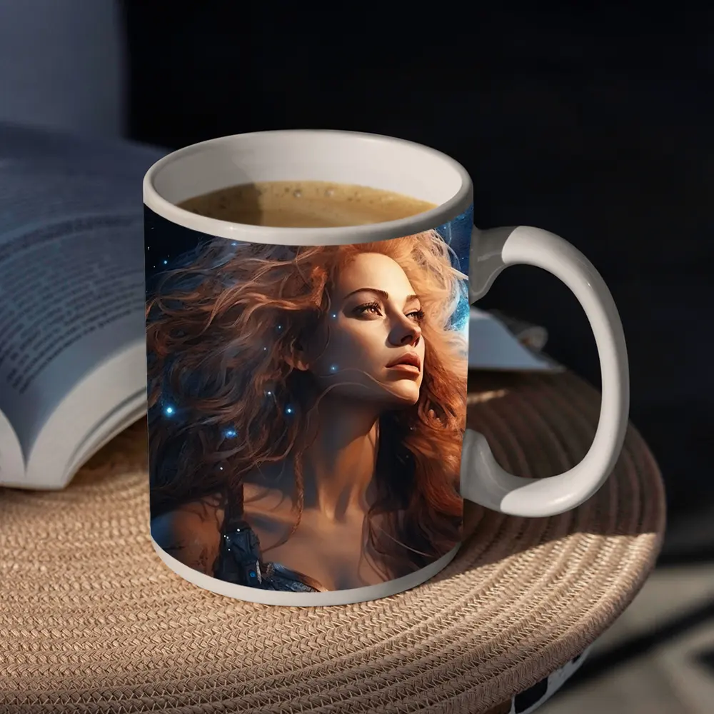 Fantasy Woman Portrait Cosmic Starry Night – Mugs