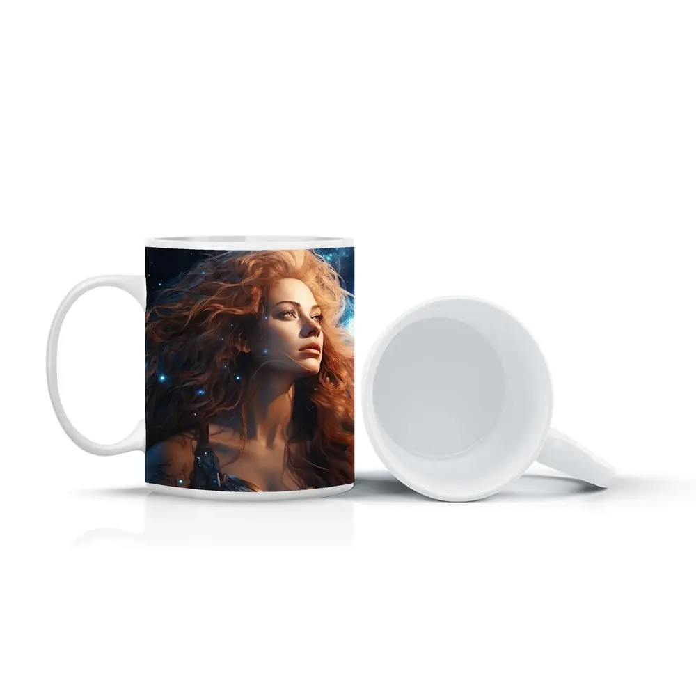Fantasy Woman Portrait Cosmic Starry Night – Mugs
