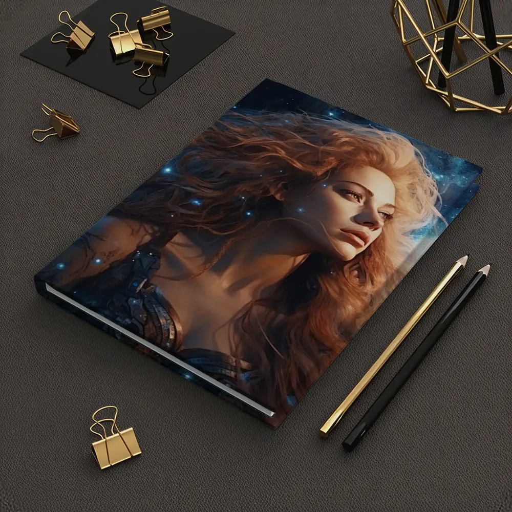 Fantasy Woman Portrait Cosmic Starry Night – Notebooks