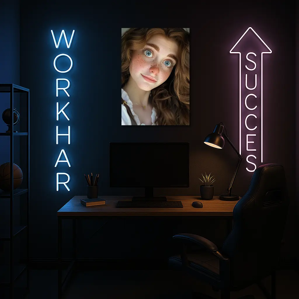 Young Woman Blue Eyes Freckles Portrait – Wall Art