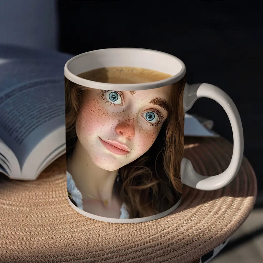Young Woman Blue Eyes Freckles Portrait – Mugs