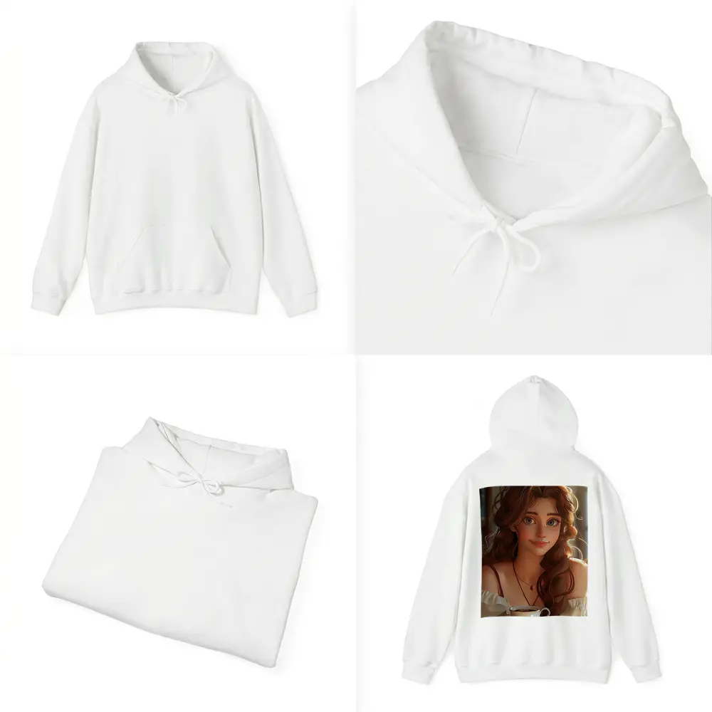 Anime Girl With Coffee Cozy Interior – Hoodies