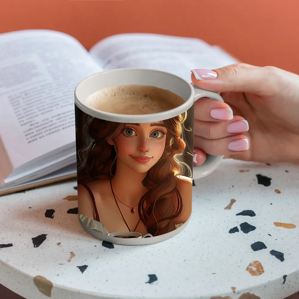 Anime Girl With Coffee Cozy Interior – Mugs
