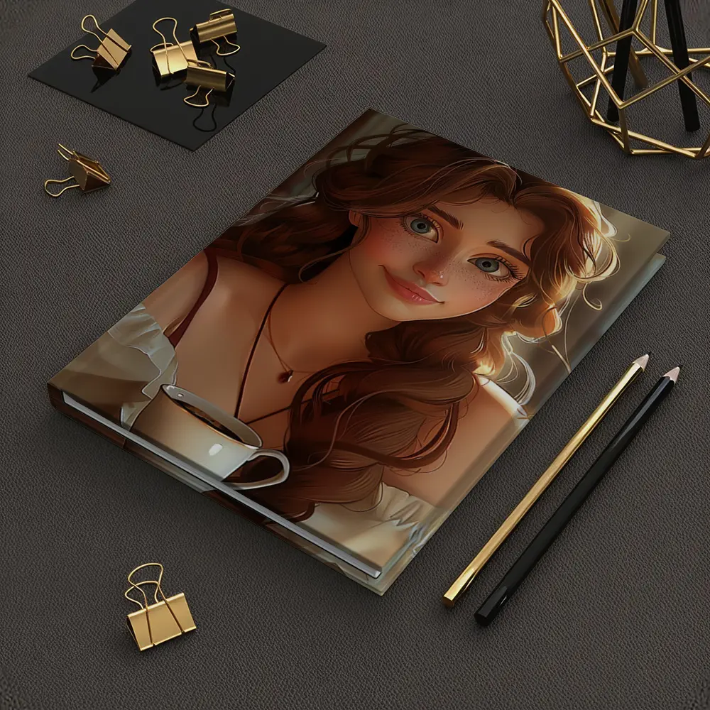 Anime Girl With Coffee Cozy Interior – Notebooks