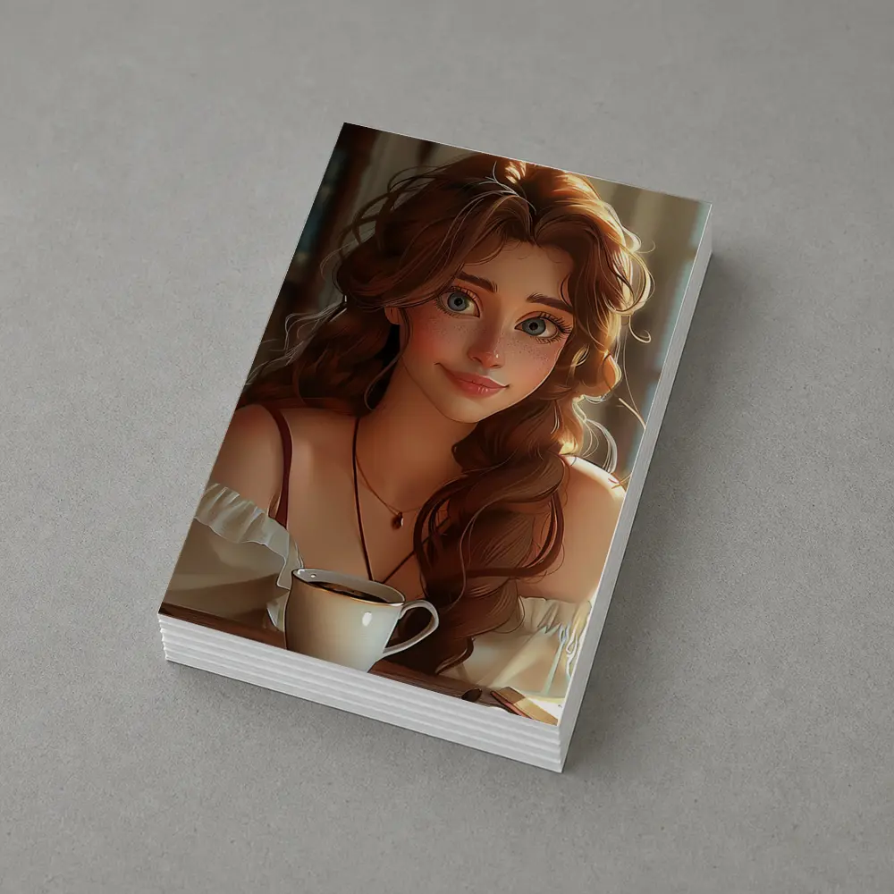 Anime Girl With Coffee Cozy Interior – Postcards