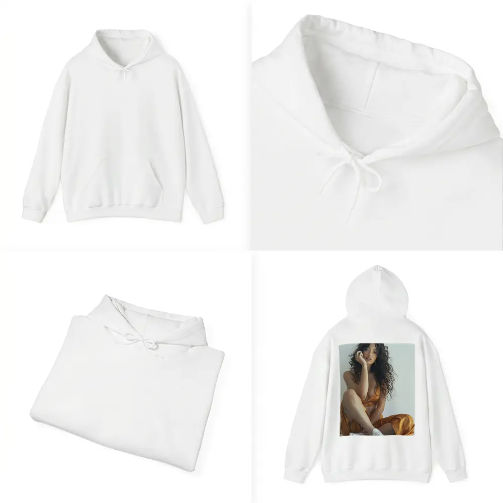 Young Woman Orange Dress White Sneakers – Hoodies