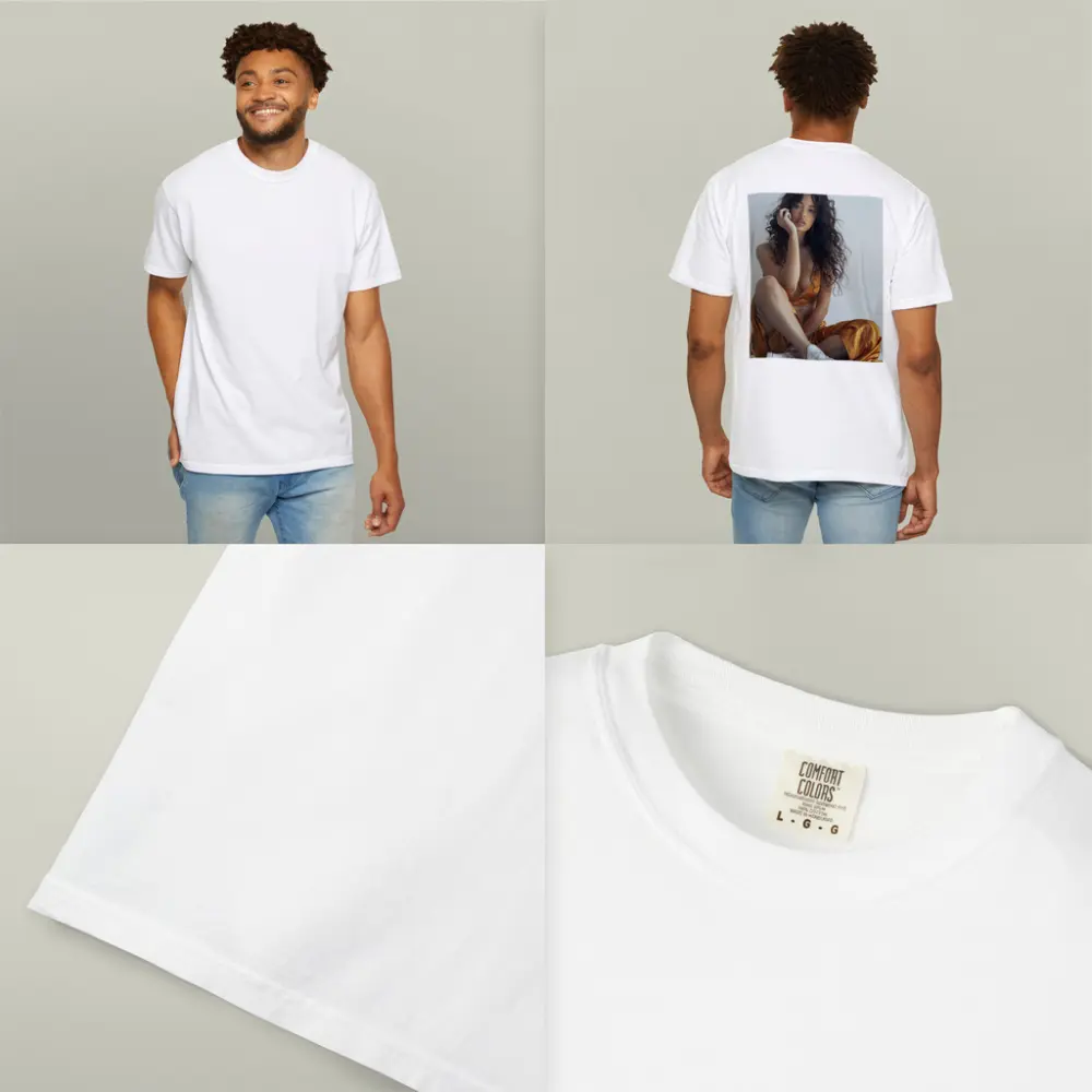 Young Woman Orange Dress White Sneakers – T-Shirts