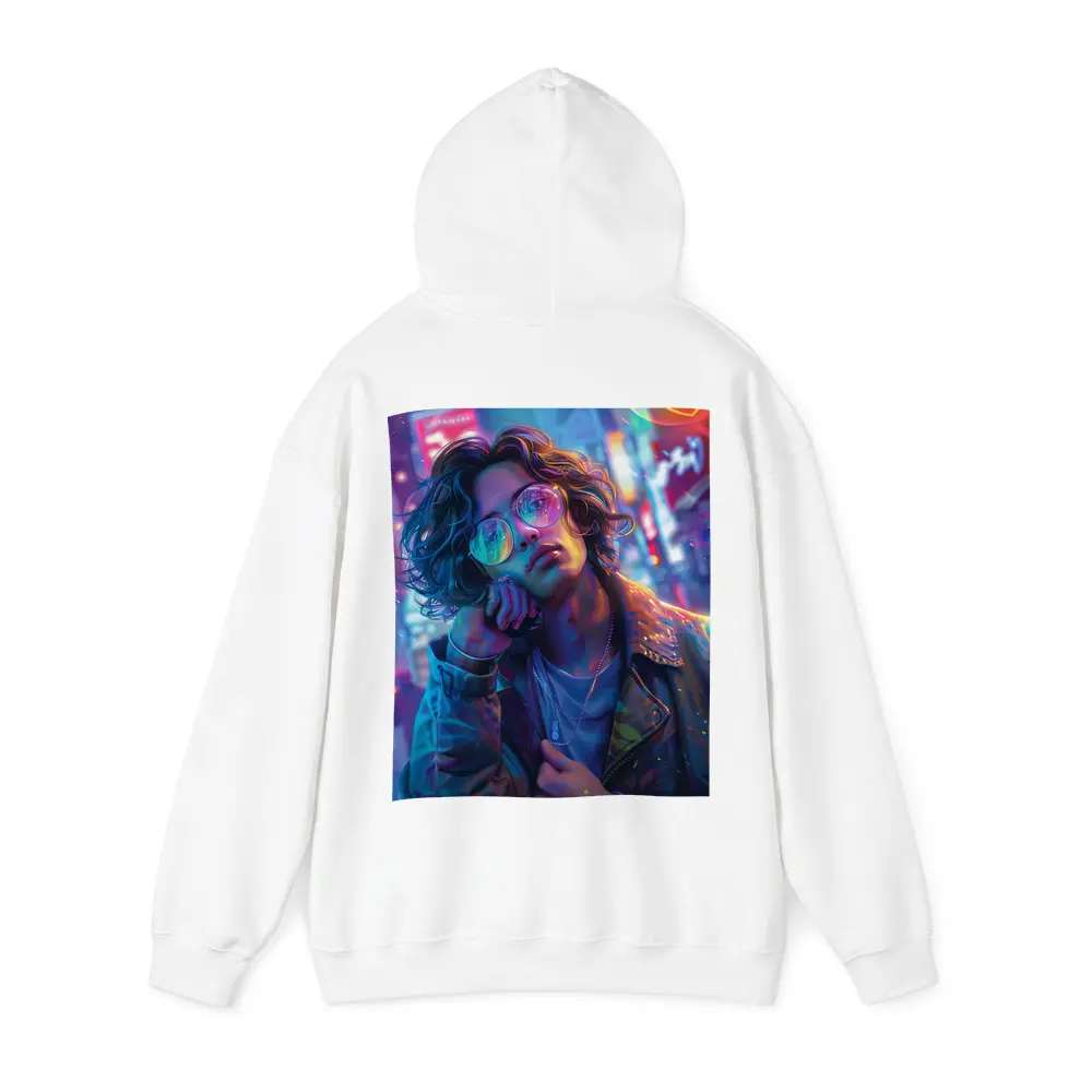 Neon City Night Anime Style Portrait Art – Hoodies