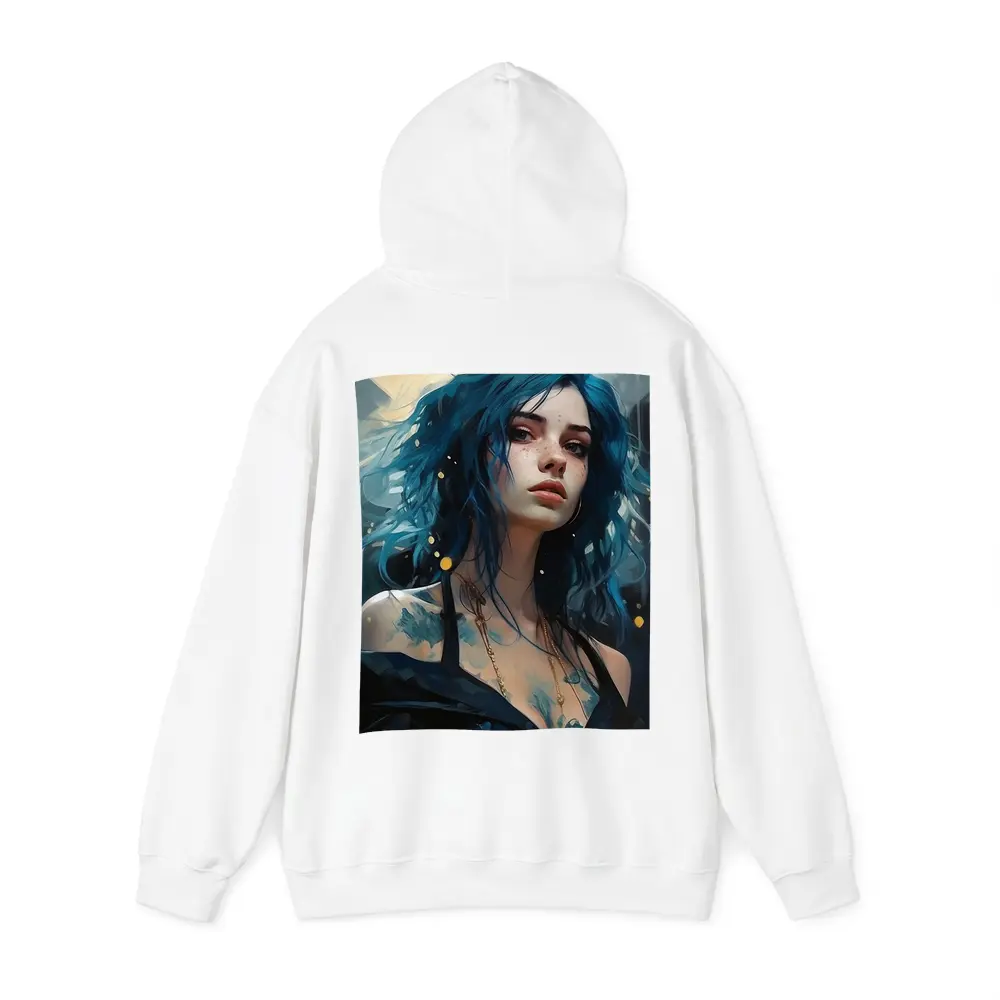 Blue Hair Woman Portrait Fantasy Art – Hoodies