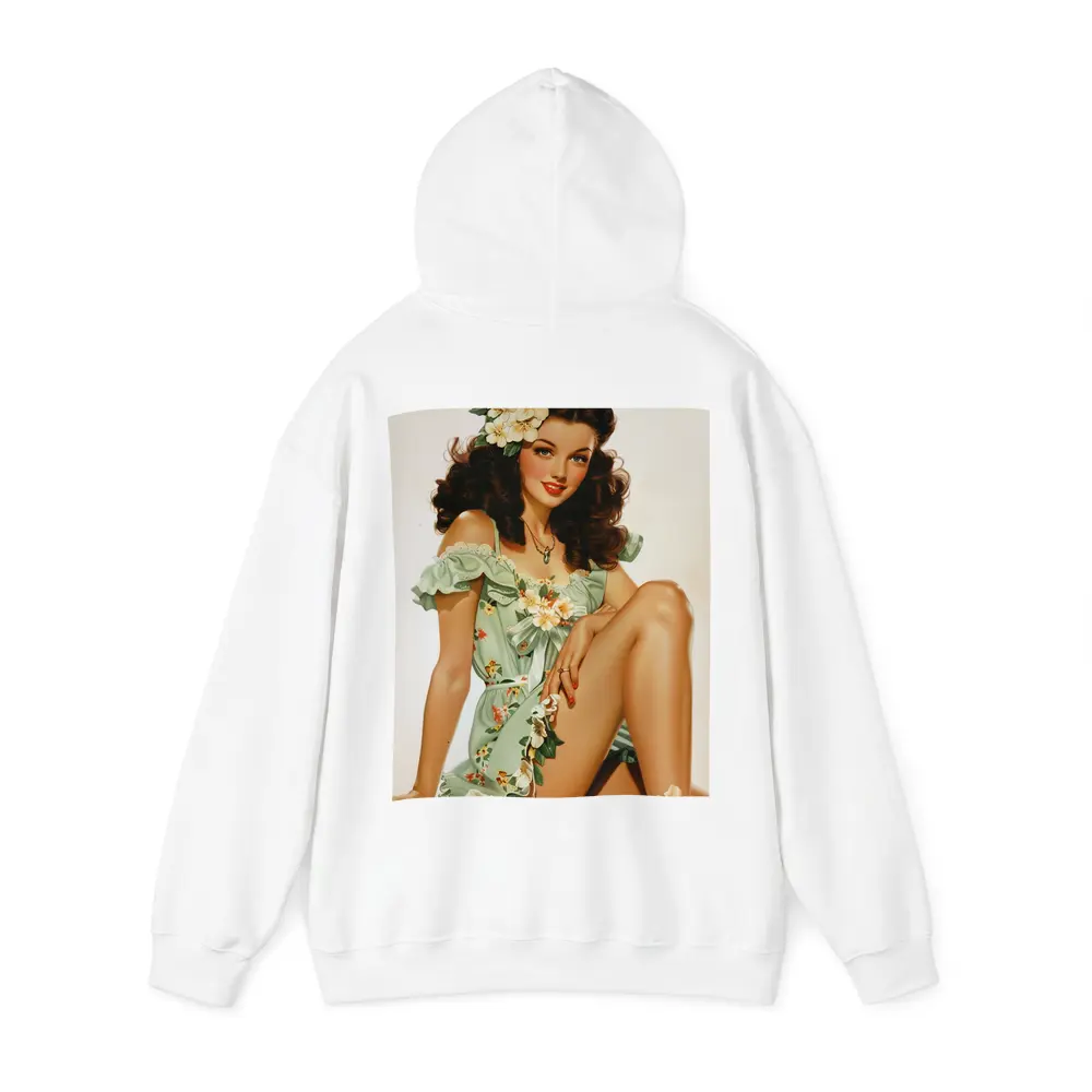 Retro Pin Up Girl Floral Green Dress – Hoodies