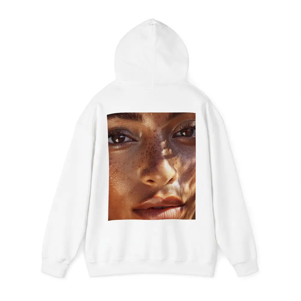 Close Up Woman Face Freckles Glitter – Hoodies