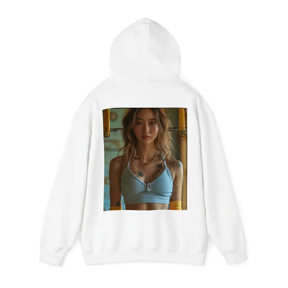 Tattooed Asian Woman Gym Fitness Portrait – Hoodies