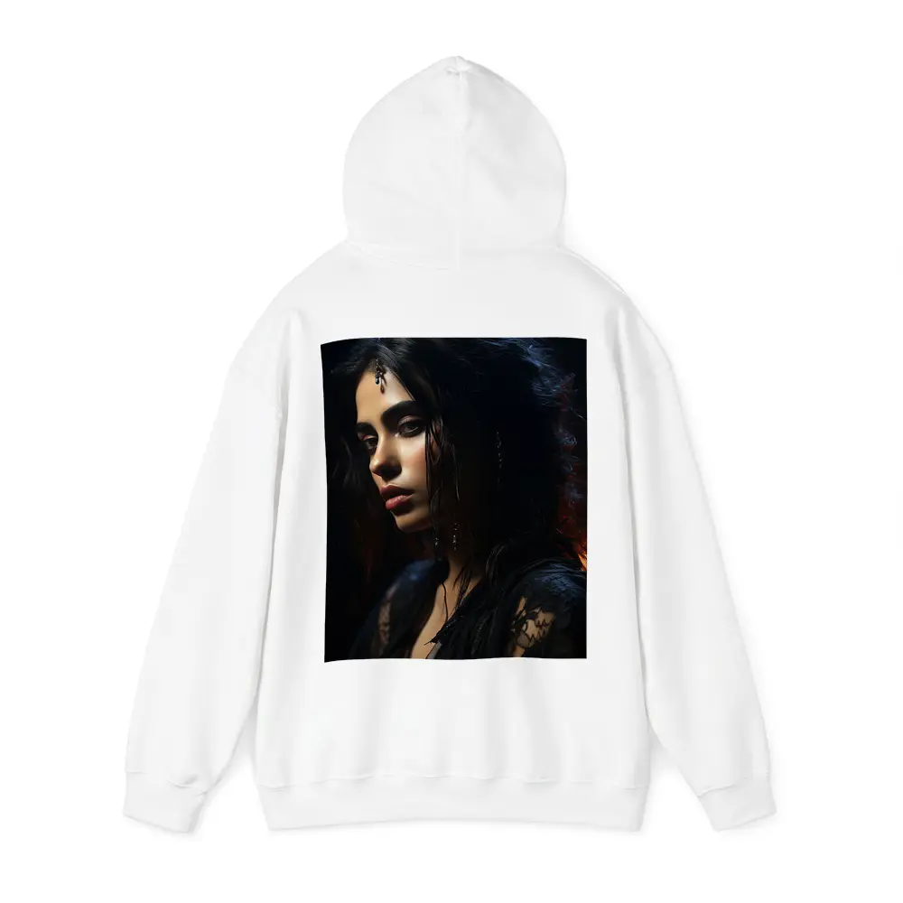 Dark Mysterious Woman Black Lace Gothic Portrait – Hoodies