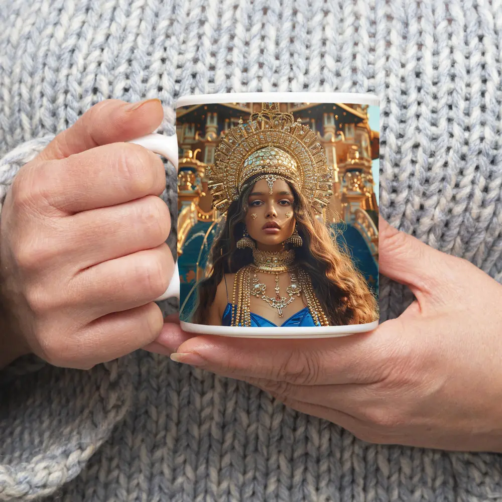 Golden Queen Woman Ancient Temple Architecture – Mugs