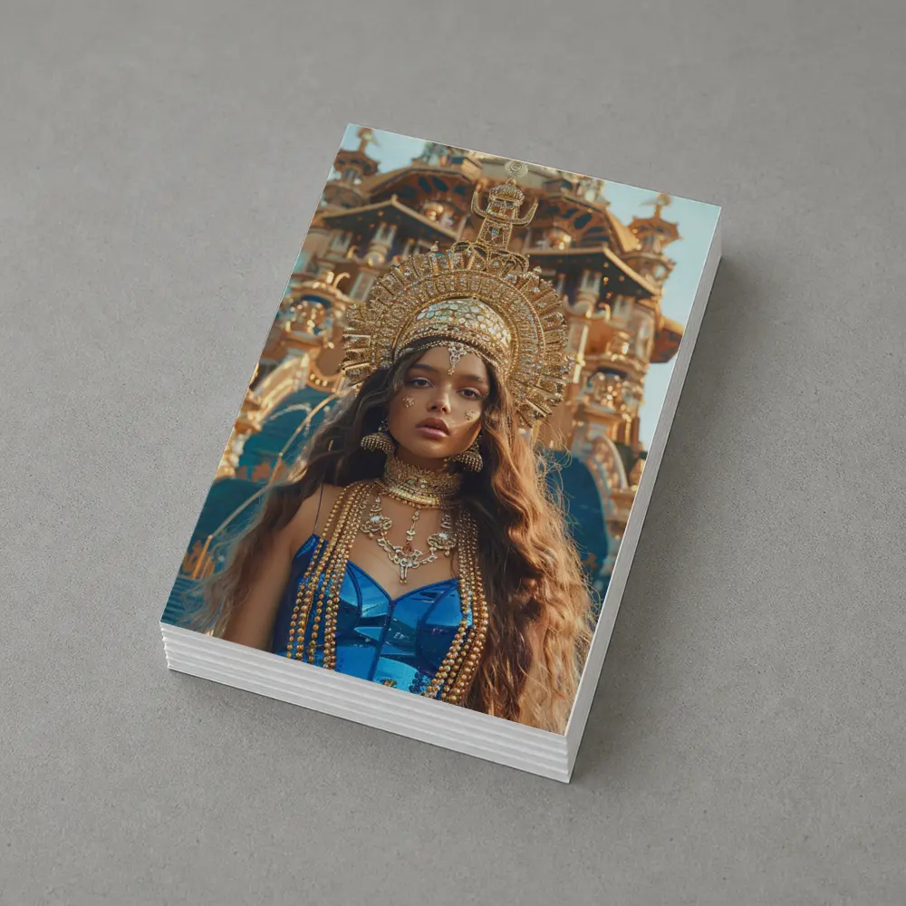 Golden Queen Woman Ancient Temple Architecture – Postcards
