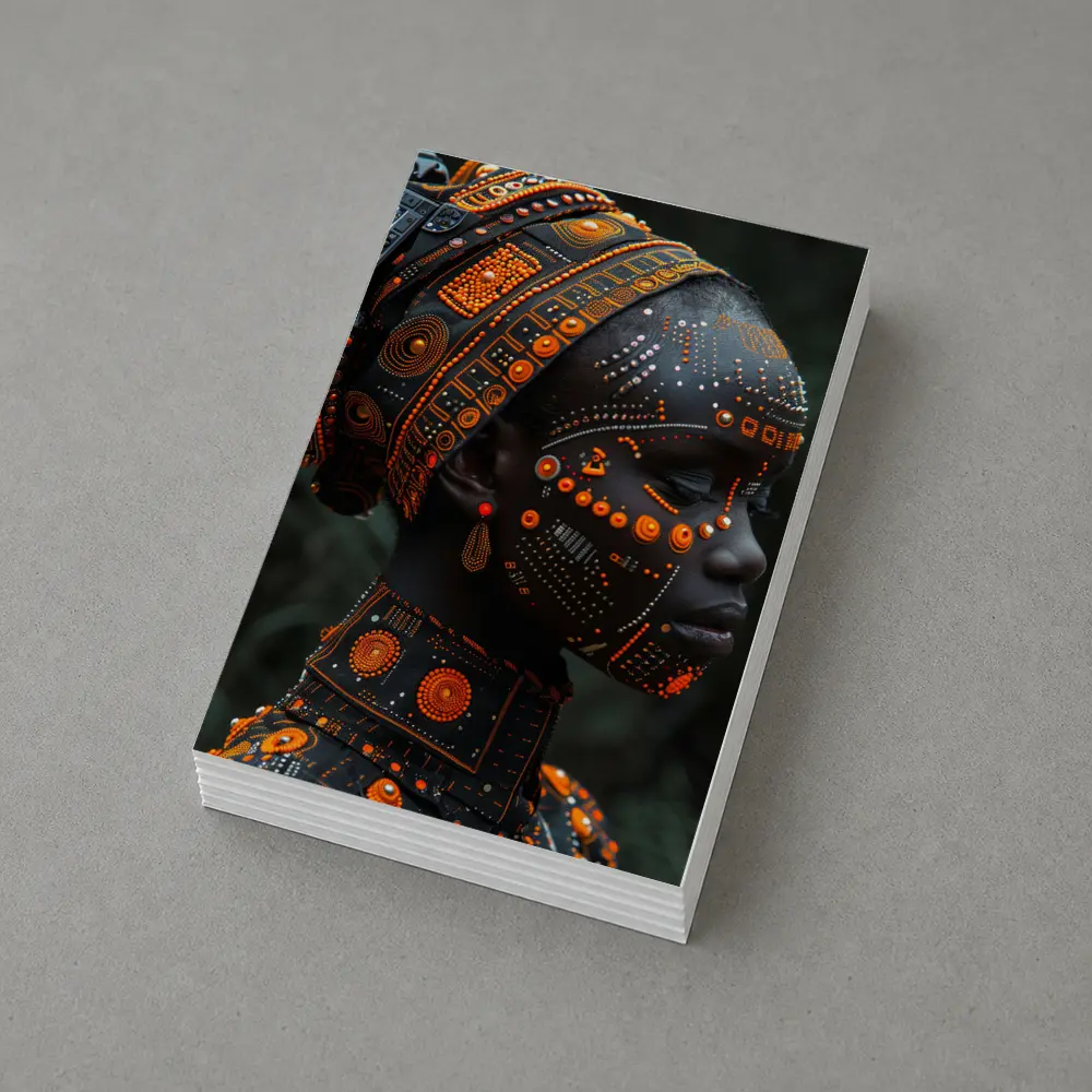 African Woman Cyberpunk Tribal Face Art – Postcards