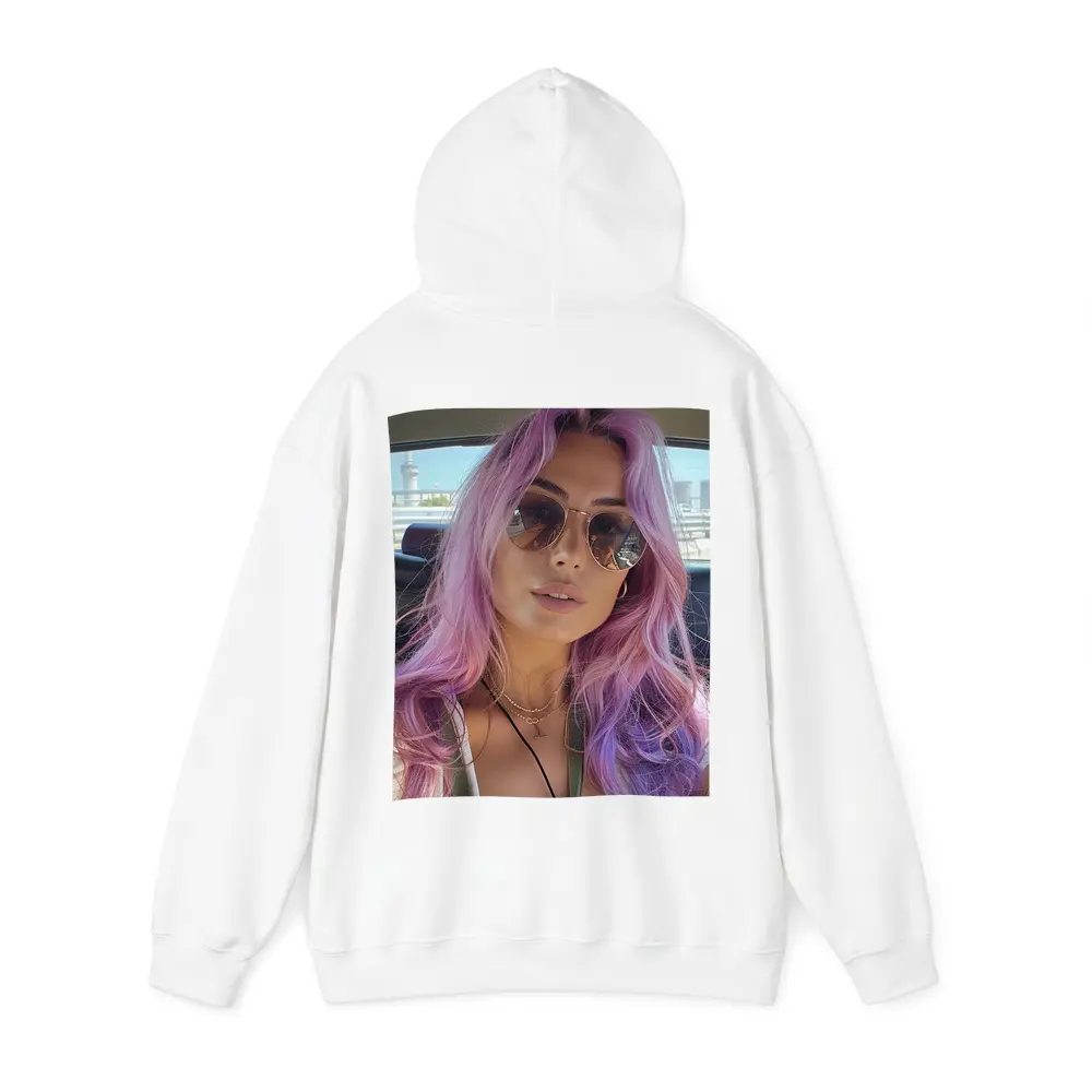 Pink Haired Woman Selfie In Car – Hoodies