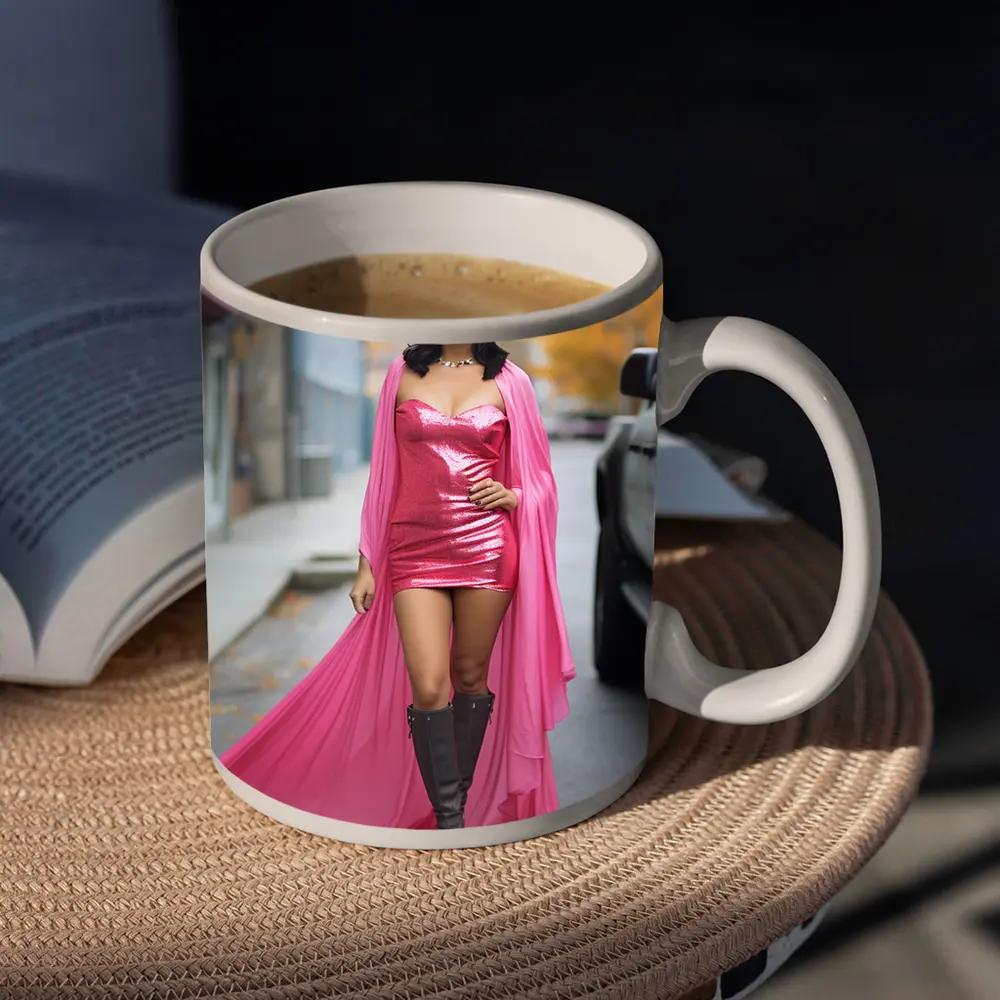 Pink Cowgirl Woman Street Fashion Portrait – Mugs
