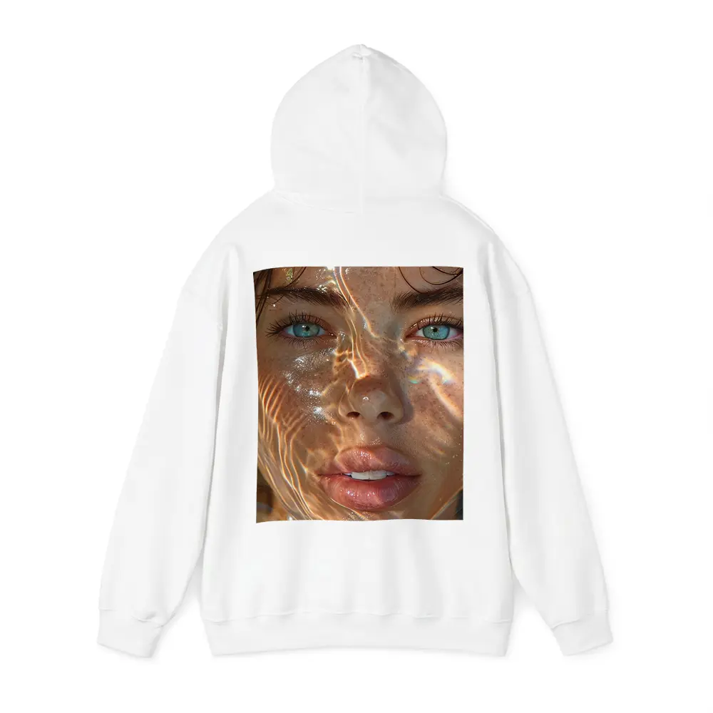 Woman Portrait Blue Eyes Water Light – Hoodies