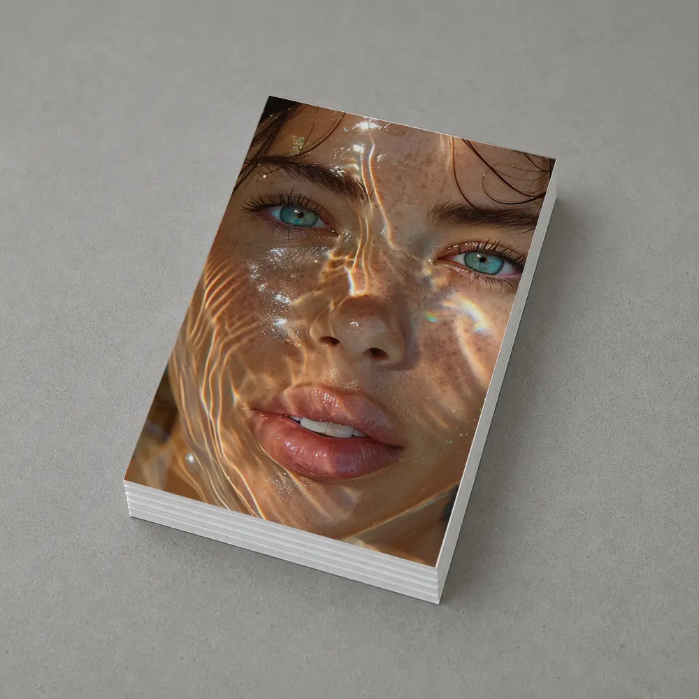 Woman Portrait Blue Eyes Water Light – Postcards