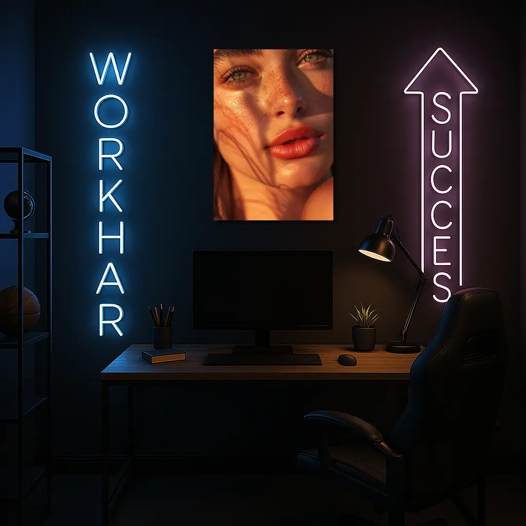 Freckled Woman Close Up Golden Hour Light – Wall Art