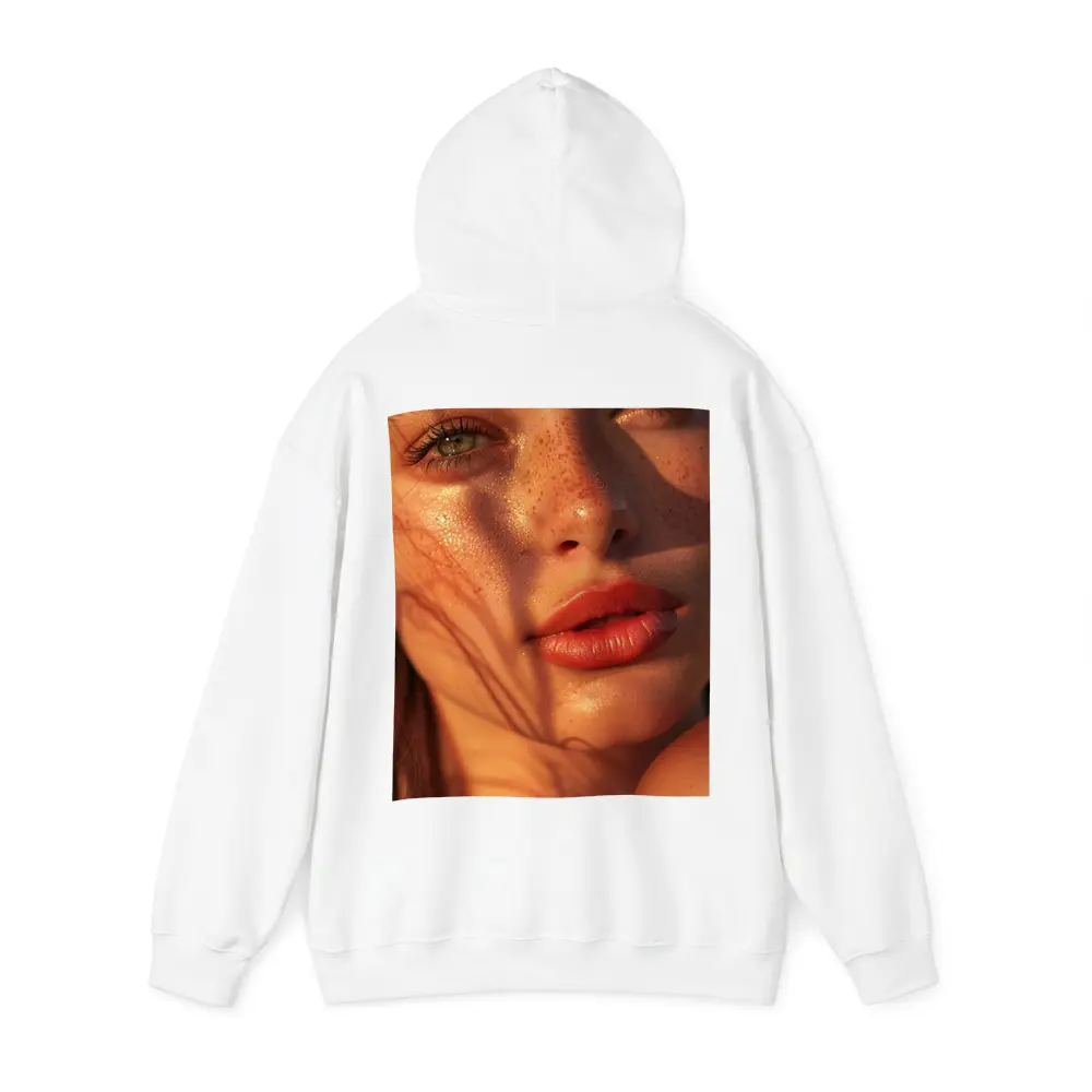 Freckled Woman Close Up Golden Hour Light – Hoodies