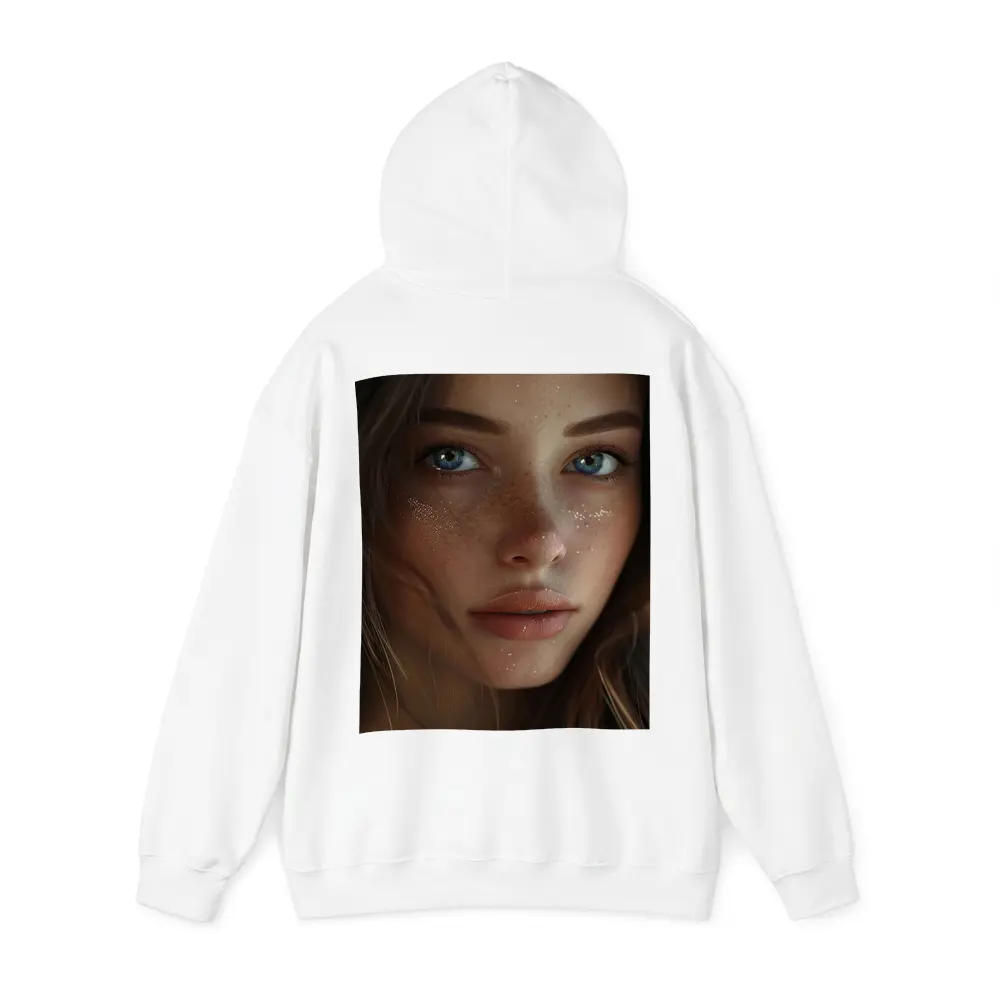 Blue Eyed Woman Portrait With Freckles – Hoodies