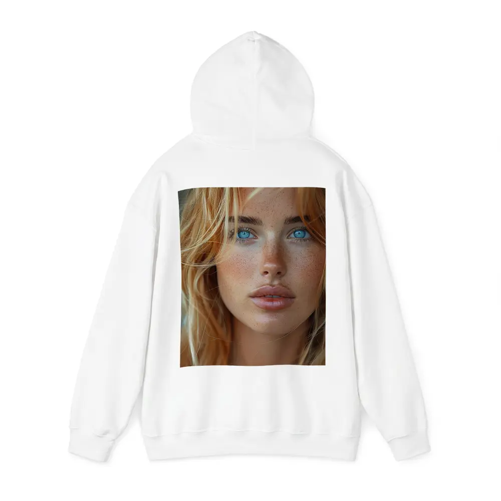 Blue Eyed Blonde Woman Close Up Portrait – Hoodies