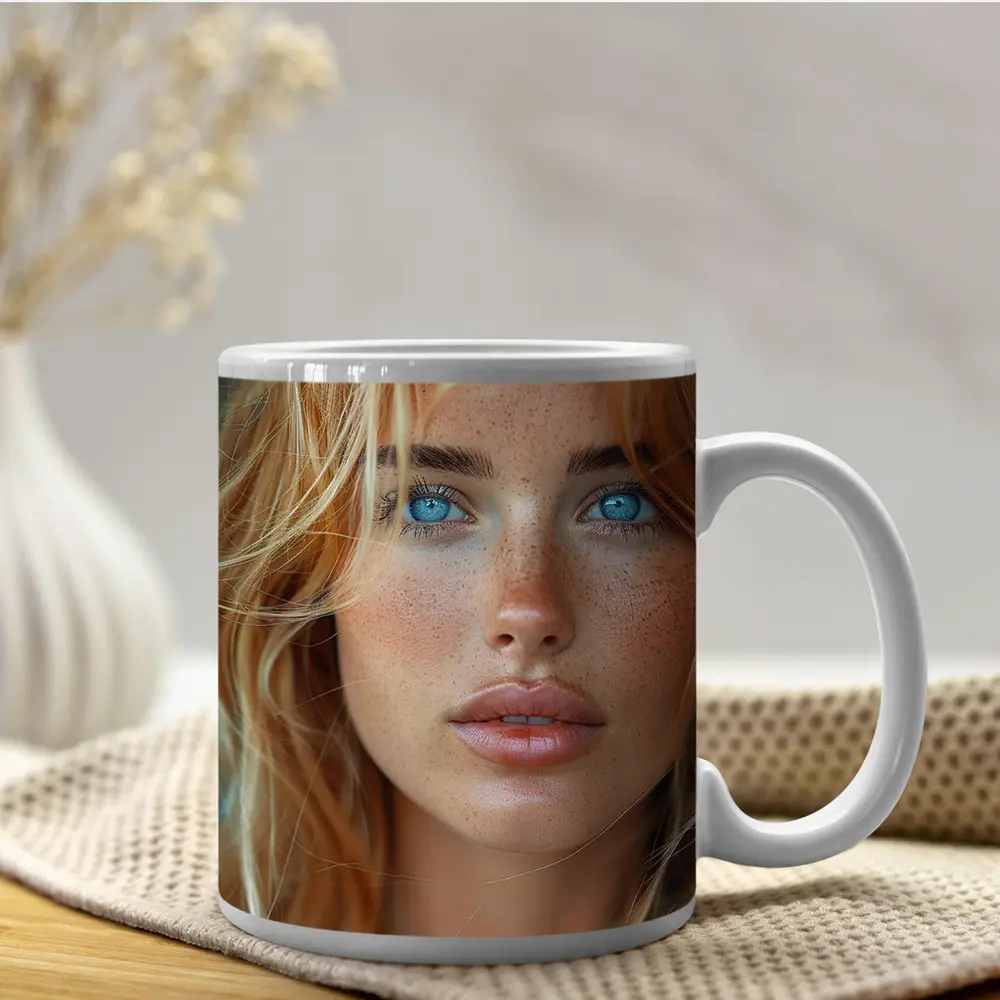 Blue Eyed Blonde Woman Close Up Portrait – Mugs