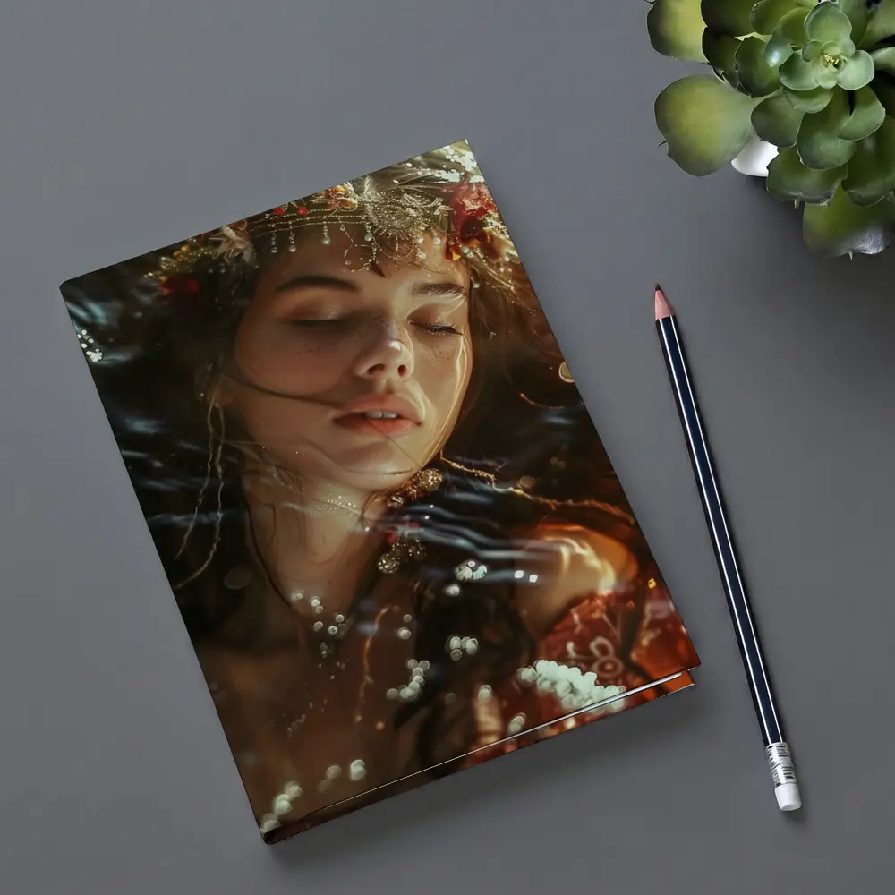 Woman With Floral Crown Bokeh Light – Notebooks