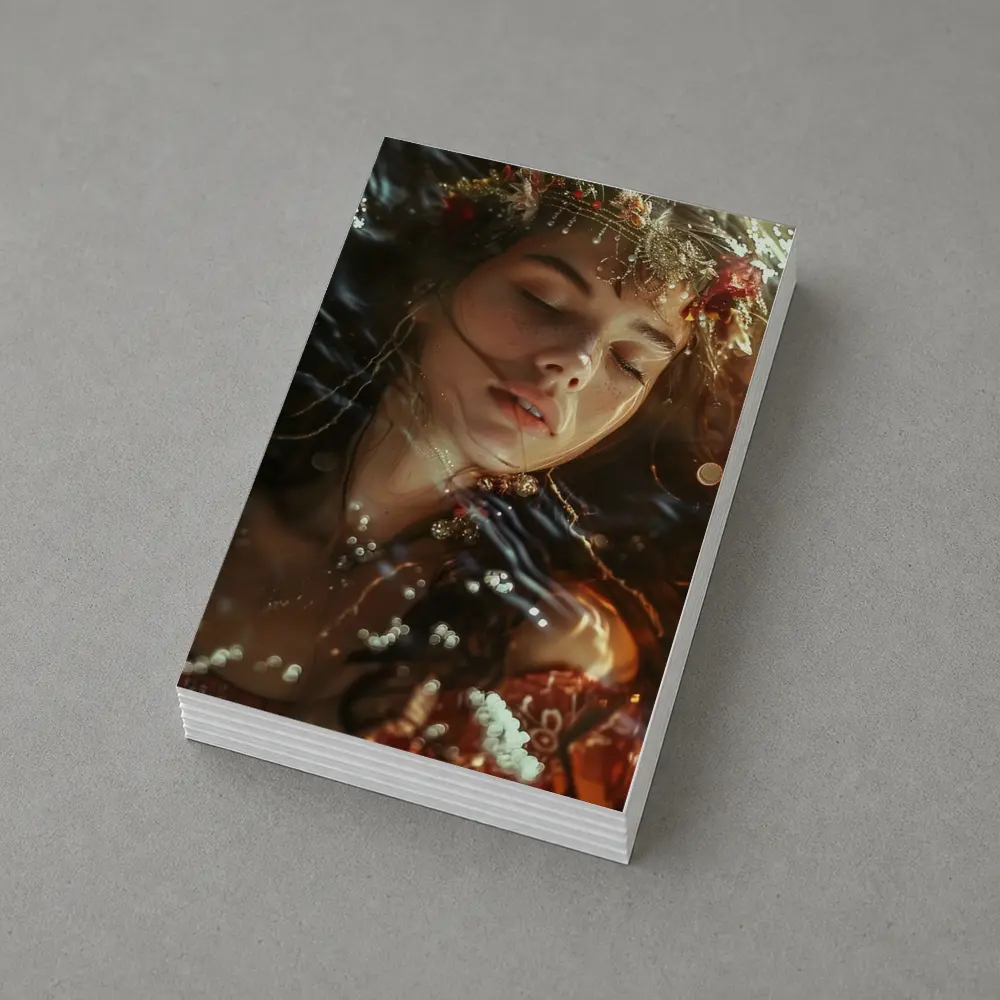 Woman With Floral Crown Bokeh Light – Postcards