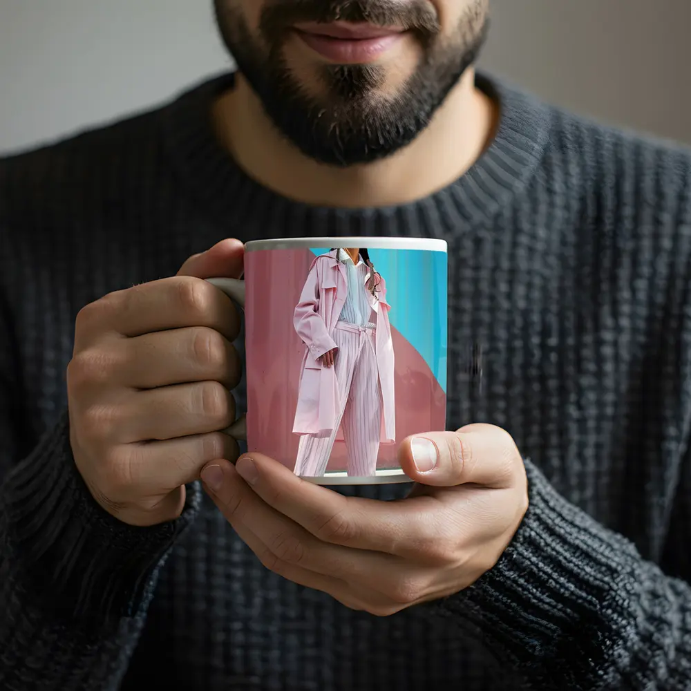 Pink Streetwear Fashion Woman Colorful Wall – Mugs