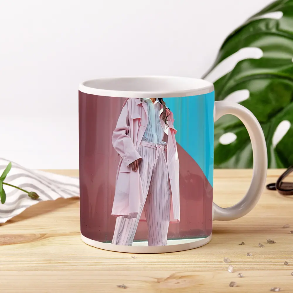 Pink Streetwear Fashion Woman Colorful Wall – Mugs