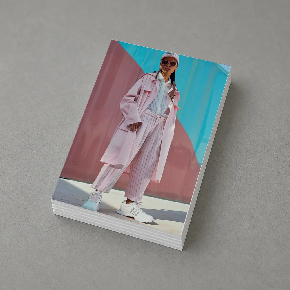 Pink Streetwear Fashion Woman Colorful Wall – Postcards