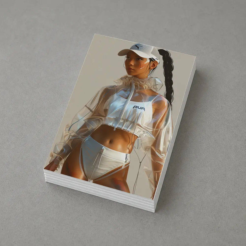 Futuristic Puma Athletic Woman Clear Jacket – Postcards