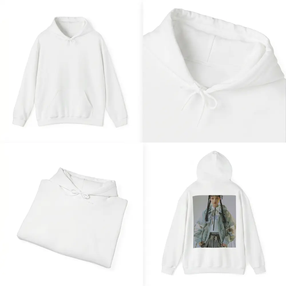 Cyberpunk Fashion Model Transparent Jacket Portrait – Hoodies