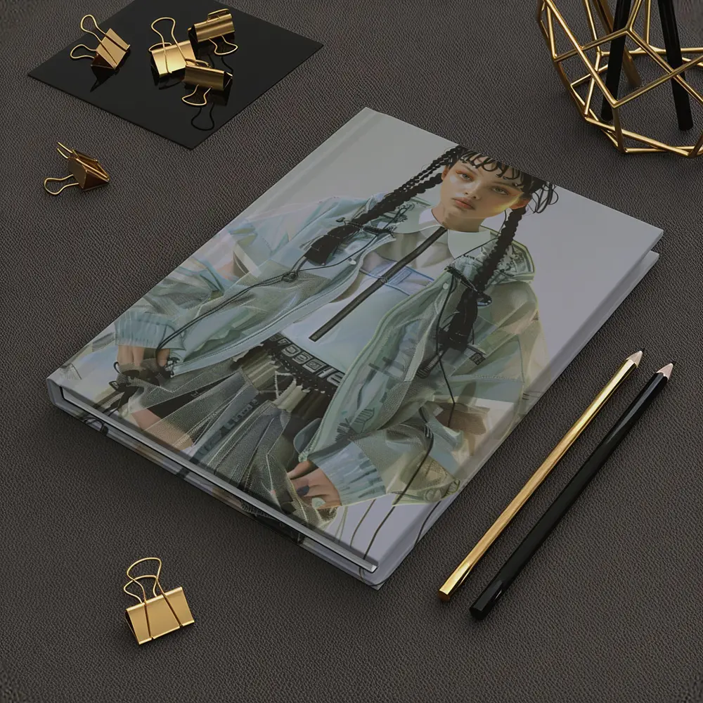 Cyberpunk Fashion Model Transparent Jacket Portrait – Notebooks