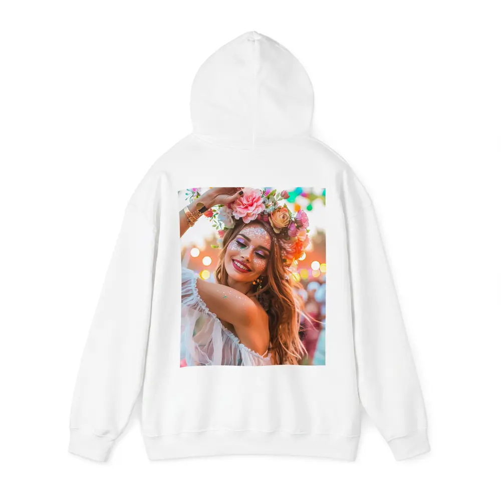 Festival Girl Flower Crown Glitter Bokeh – Hoodies