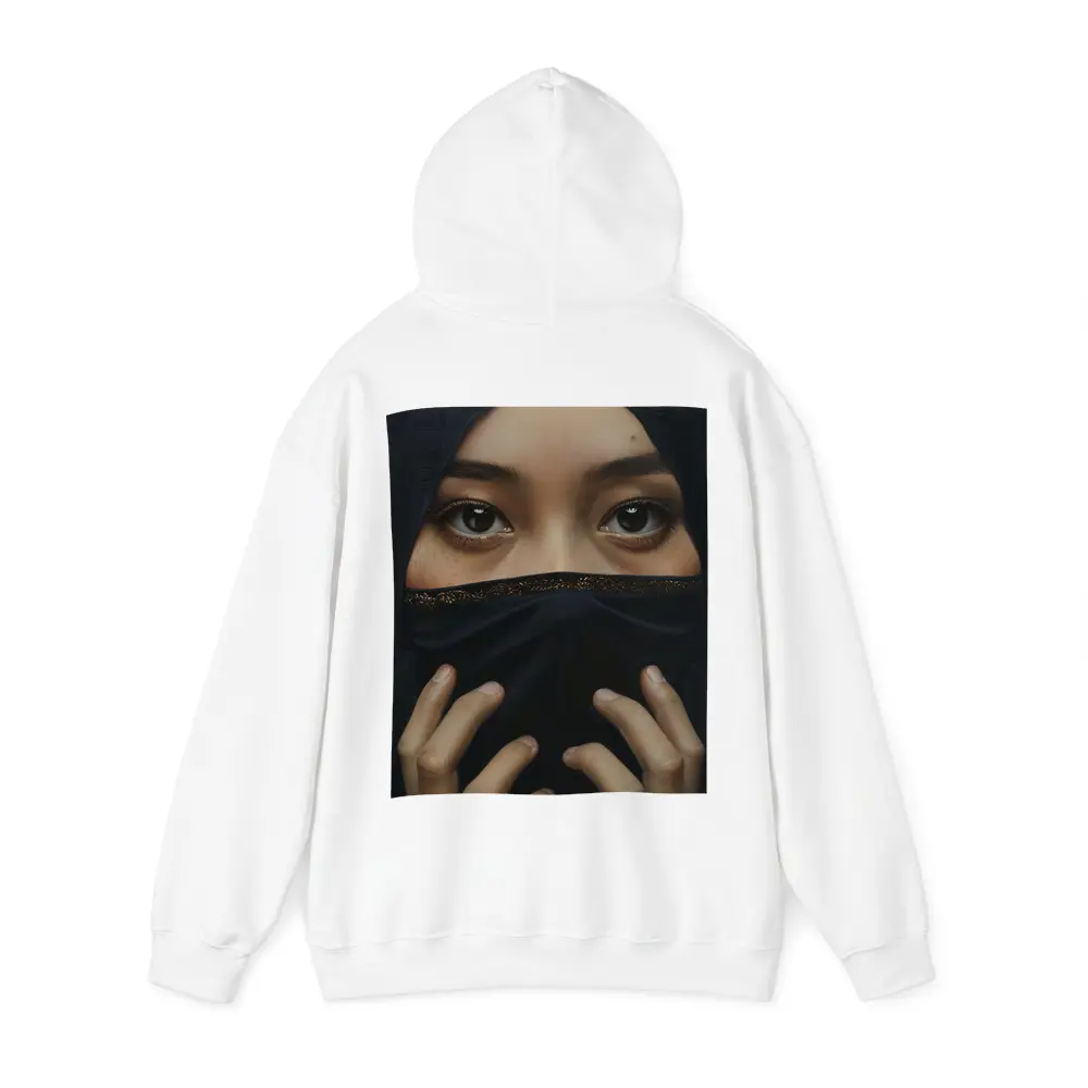 Woman in Black Niqab Expressive Eyes Portrait – Hoodies
