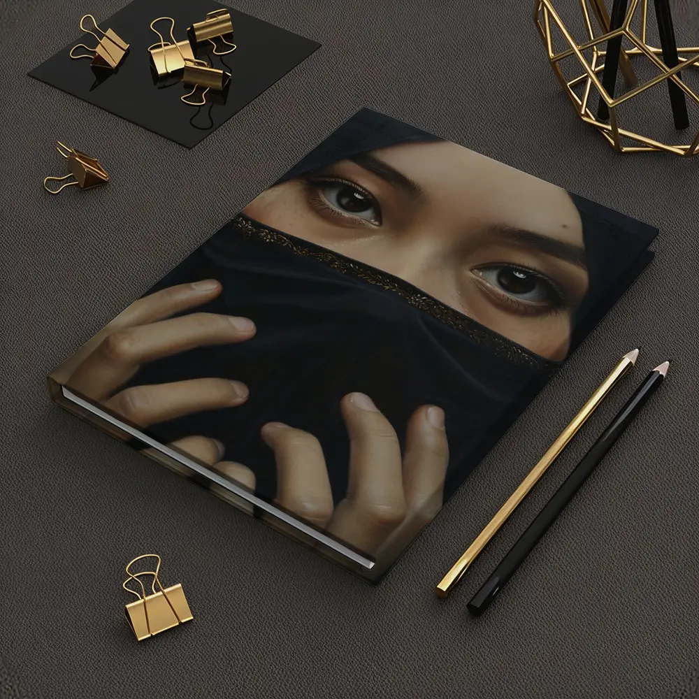 Woman in Black Niqab Expressive Eyes Portrait – Notebooks