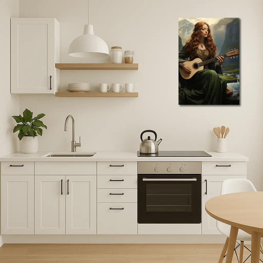 Celtic Woman Playing Guitar Mountain Valley – Wall Art