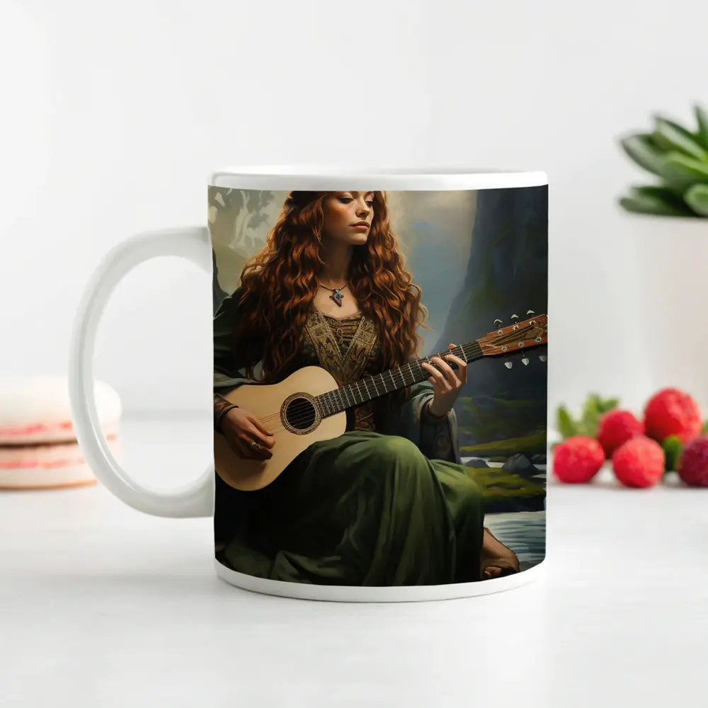 Celtic Woman Playing Guitar Mountain Valley – Mugs