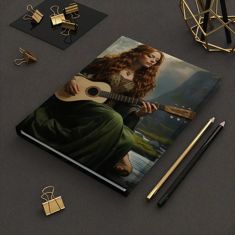 Celtic Woman Playing Guitar Mountain Valley – Notebooks