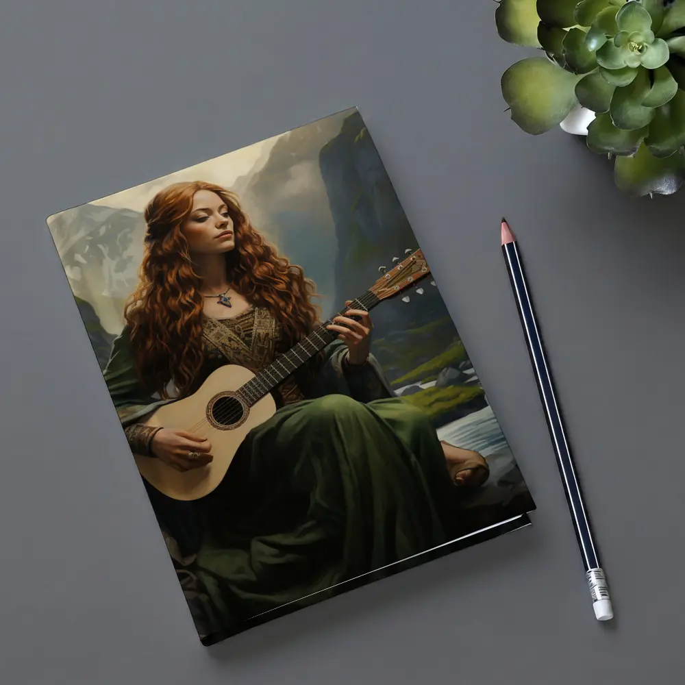 Celtic Woman Playing Guitar Mountain Valley – Notebooks